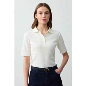 Bluza cu aspect texturat - Alb fildes imagine