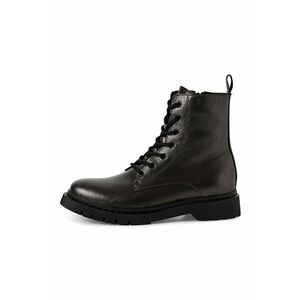 Bocanci de piele cu fermoar lateral - Negru stins imagine
