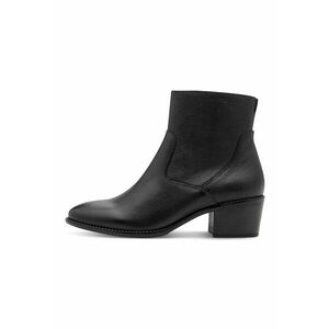 Botine de piele cu toc masiv - Negru imagine