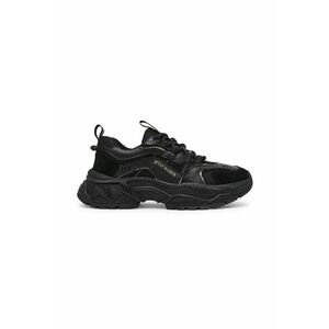 Pantofi sport demi-wedge cu garnituri de piele intoarsa - Negru stins imagine