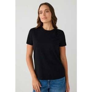 Tricou uni din amestec de bumbac - Negru imagine