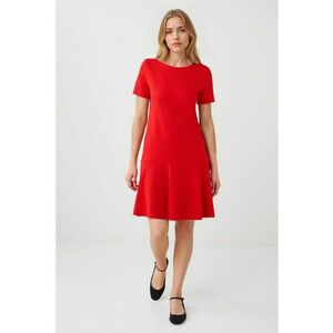 Rochie evazata cu maneci scurte - Coral imagine