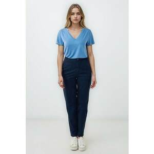 Pantaloni regular-fit din tencel - Bleumarin imagine