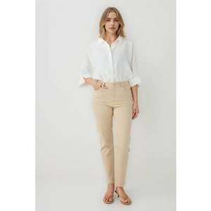 Blugi regular fit cu talie inalta - Bej deschis imagine