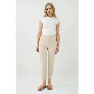 Pantaloni conici cu talie inalta - Alb fildes imagine