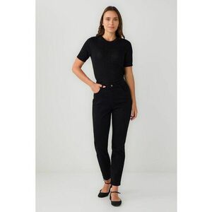 Blugi regular fit cu talie inalta - Negru imagine