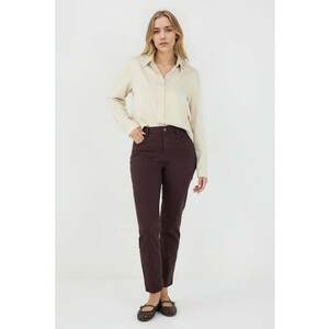 Blugi regular fit cu talie inalta - Maro inchis imagine