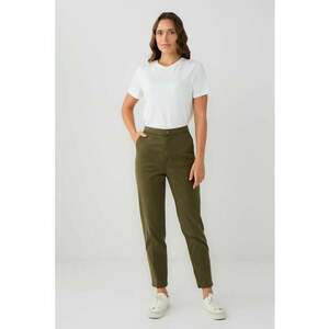 Pantaloni conici cu talie inalta - Verde masliniu imagine