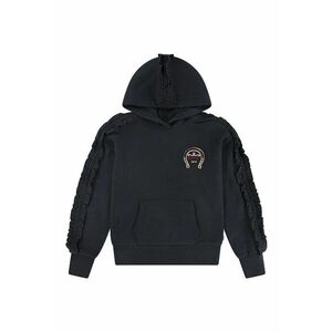 Hanorac cu broderie logo si buzunar kangaroo - Albastru ultramarin imagine