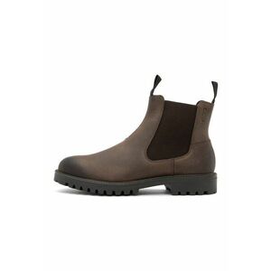 Ghete Chelsea de piele nabuc - Maro imagine