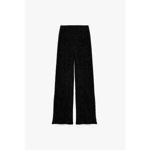 Pantaloni texturati cu croiala ampla - Negru imagine
