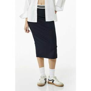 Fusta midi cu talie inalta - Bleumarin imagine
