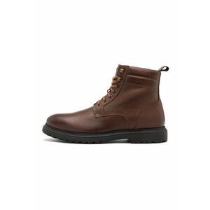 Bocanci din piele cu model uni - Maro cognac imagine