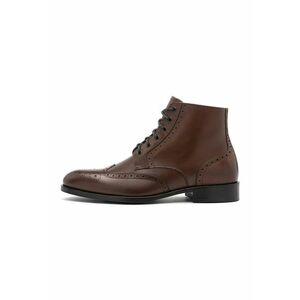 Ghete din piele cu cusaturi - Maro cognac imagine