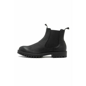 Ghete Chelsea de piele nabuc - Negru stins imagine