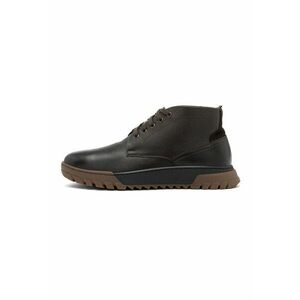 Ghete chukka din piele cu talpa wedge - Maro inchis imagine