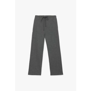 Pantaloni drepti cu snur - Gri imagine