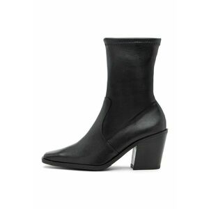 Botine de piele cu garnituri sintetice Sawa - Negru imagine
