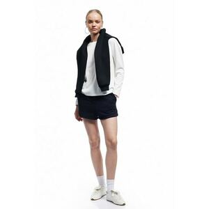 Bluza cu decolteu la baza gatului si model in dungi - Alb fildes imagine