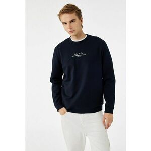 Bluza de trening din amestec de bumbac cu text - Bleumarin imagine