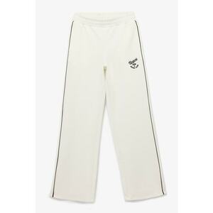 Pantaloni de trening din amestec de bumbac cu croiala ampla - Negru/Alb murdar imagine