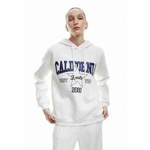 Bluza de trening din amestec de bumbac cu decolteu la baza gatului - Albastru inchis/Alb murdar imagine