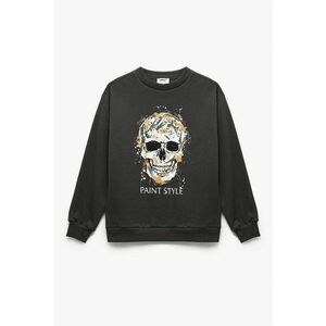 Bluza de trening din amestec de bumbac cu model cu craniu - Verde padure imagine