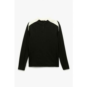 Bluza cu fenta cu fermoar - Alb/Negru imagine