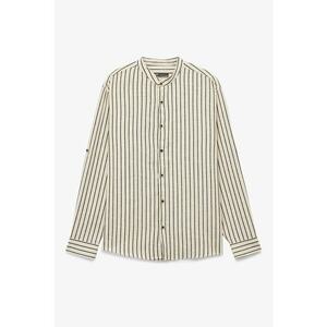 Camasa regular fit cu dungi - Alb fildes/Negru stins imagine