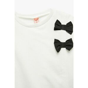 Bluza de trening din bumbac cu funda - Negru/Alb murdar imagine