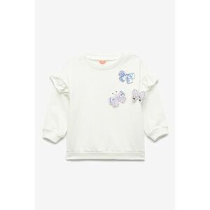 Bluza de trening cu volane si aplicatii cu iepuri - Lila/Alb murdar/Albastru imagine