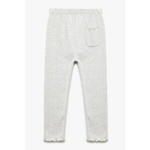 Pantaloni tricotati fin cu talie elastica - Gri deschis melange imagine