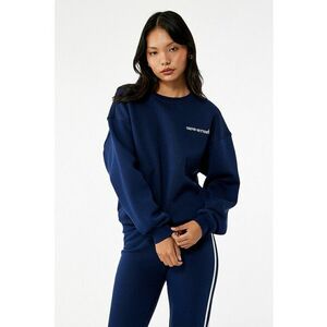 Bluza de trening din amestec de bumbac cu decolteu la baza gatului - Albastru inchis imagine