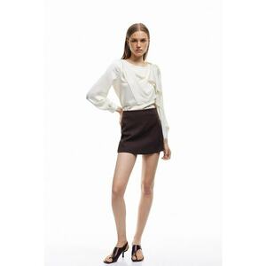 Bluza cu volan frontal - Alb fildes imagine