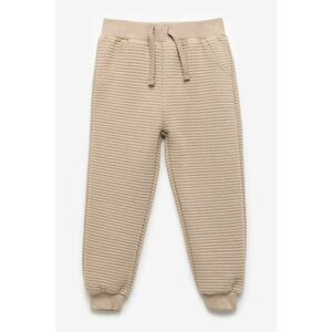 Pantaloni striati de trening cu talie ajustabila - Maro nisip imagine