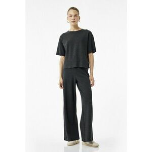 Pantaloni cu croiala ampla si model uni - Gri antracit imagine