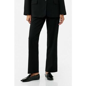 Pantaloni dama - talie inalta - negru - poliester-viscoza - Negru imagine