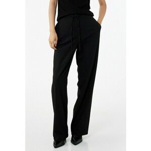 Pantaloni drepti cu snur - Negru imagine