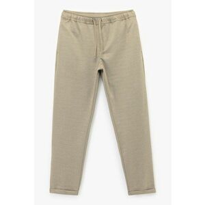 Pantaloni conici cu model uni - Maro nisip imagine