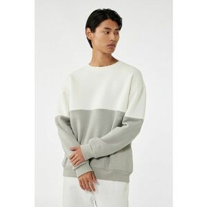 Bluza de trening din amestec de bumbac cu decolteu la baza gatului - Alb/Gri imagine