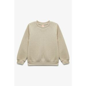 Bluza striata cu decolteu la baza gatului - Grej imagine