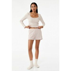 Bluza de pijama cu decolteu rotund - Roz pal imagine