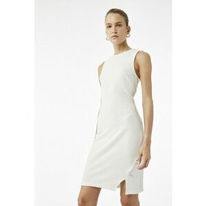 Rochie midi cambrata - Alb murdar imagine