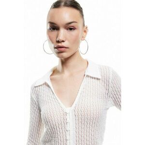 Camasa slim-fit cu aspect texturat - Alb imagine