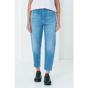 Blugi crop mom fit - Albastru deschis imagine