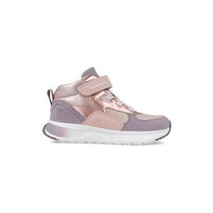 Pantofi sport mid-cut cu velcro - Violet prafuit/Auriu rose/Roz prafuit imagine