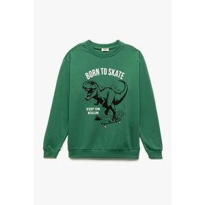 Bluza de trening cu model dinozaur - Alb/Verde imagine