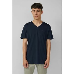 Tricou din bumbac cu decolteu in V - Albastru ultramarin imagine