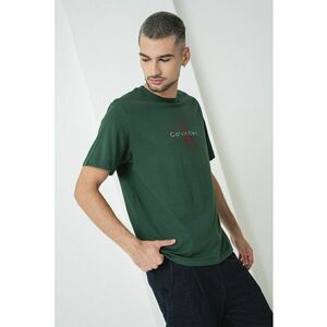 Tricou din bumbac cu imprimeu logo - Visiniu/Verde padure imagine
