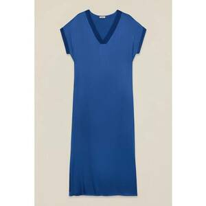 Rochie midi de satin - Albastru inchis imagine